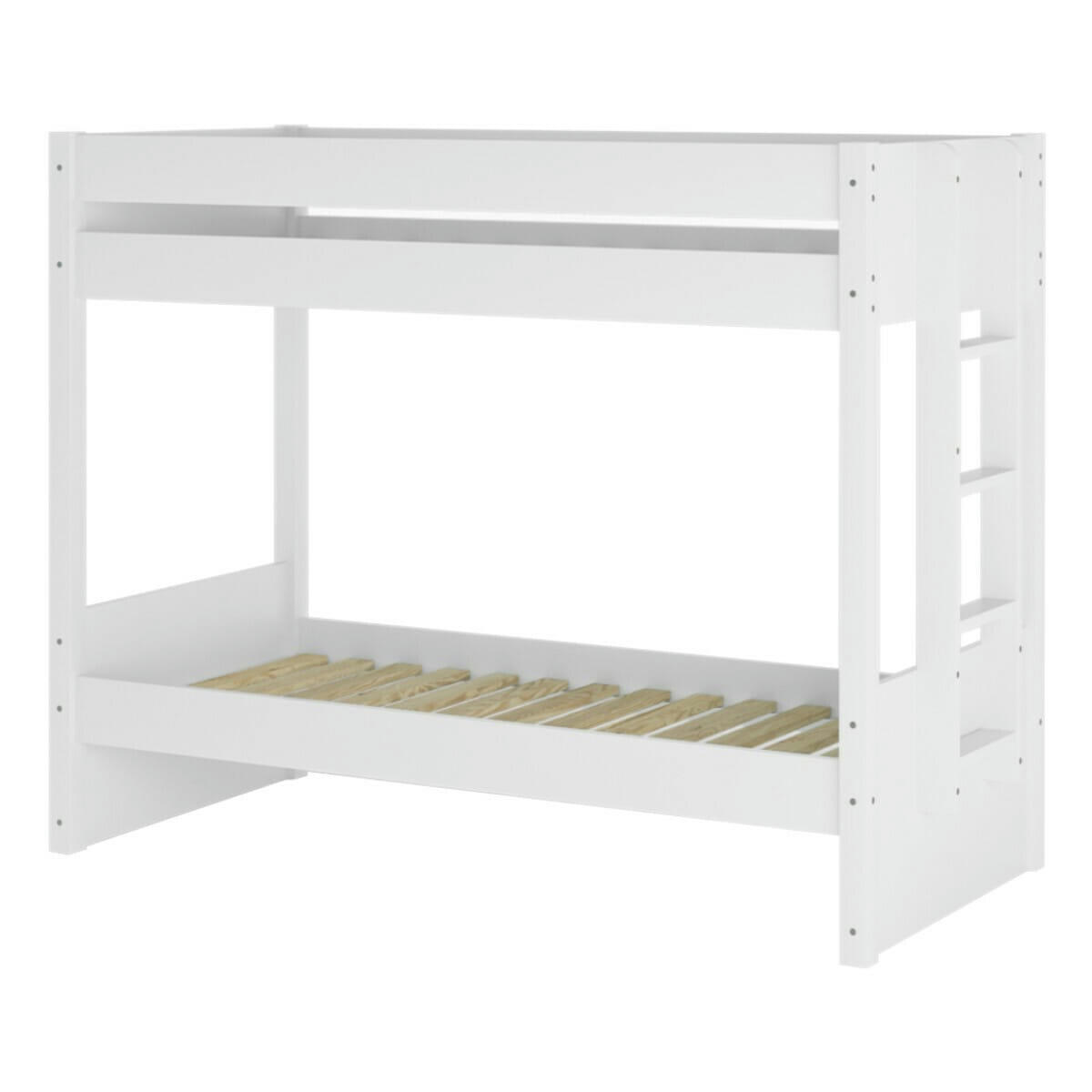 ELORA - Lit superposé avec matelas 90x200 cm bois massif blanc
