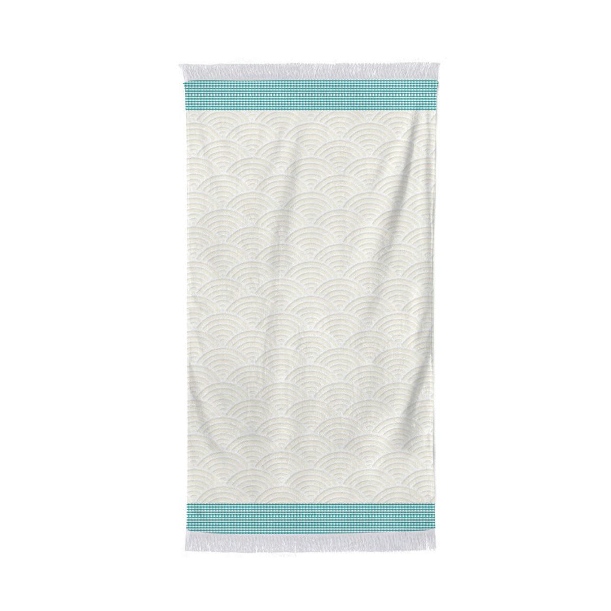 ARTEA - Drap de plage coton blanc et bleu 100x180 cm