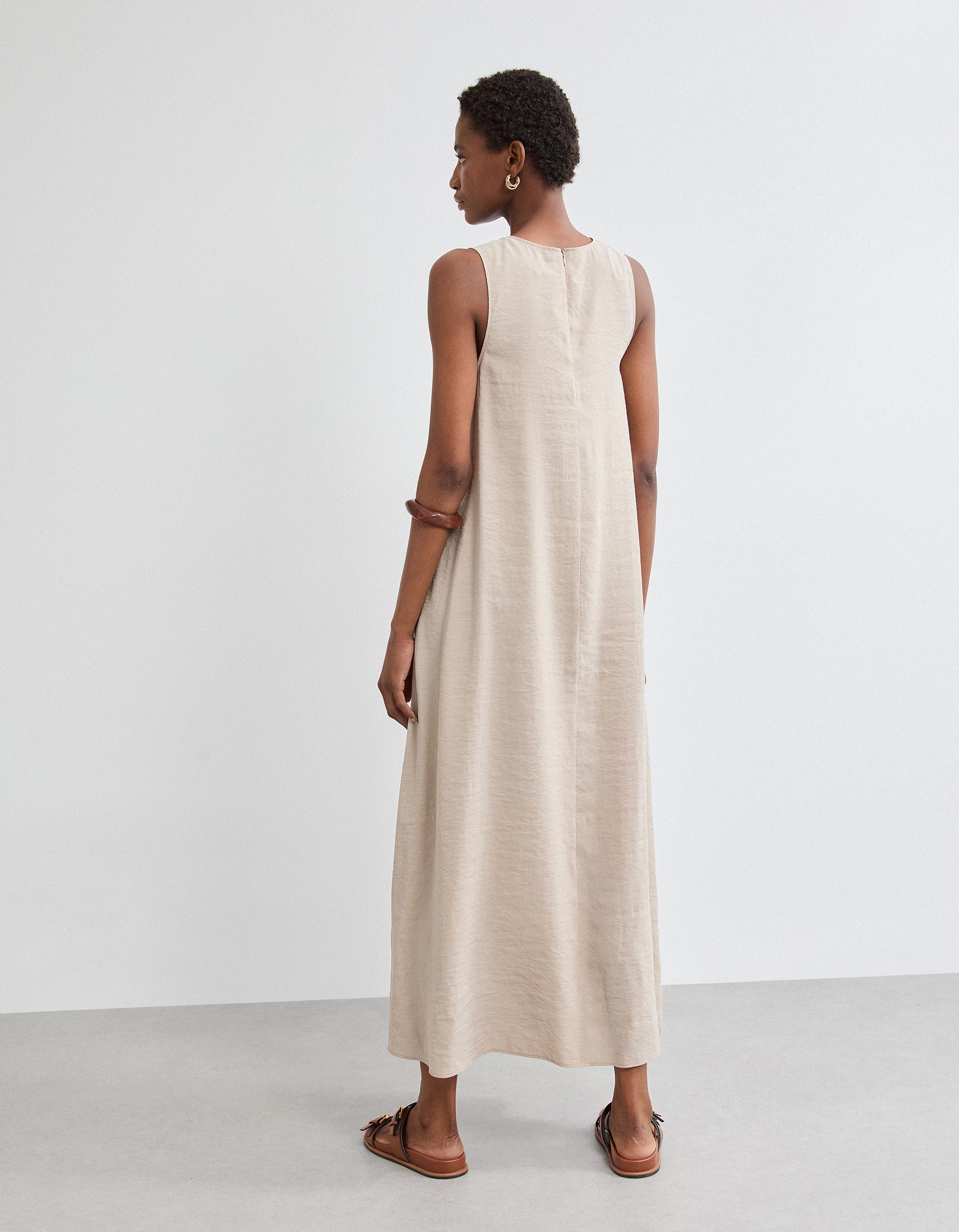 Vestido Modal, Mulher, Bege