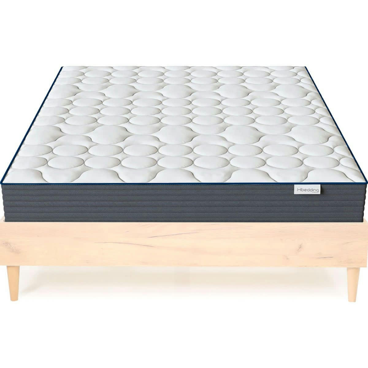 ENSEMBLE PACO - Ensemble lit effet chêne 160x200 + Matelas à mémoire de forme 22cm