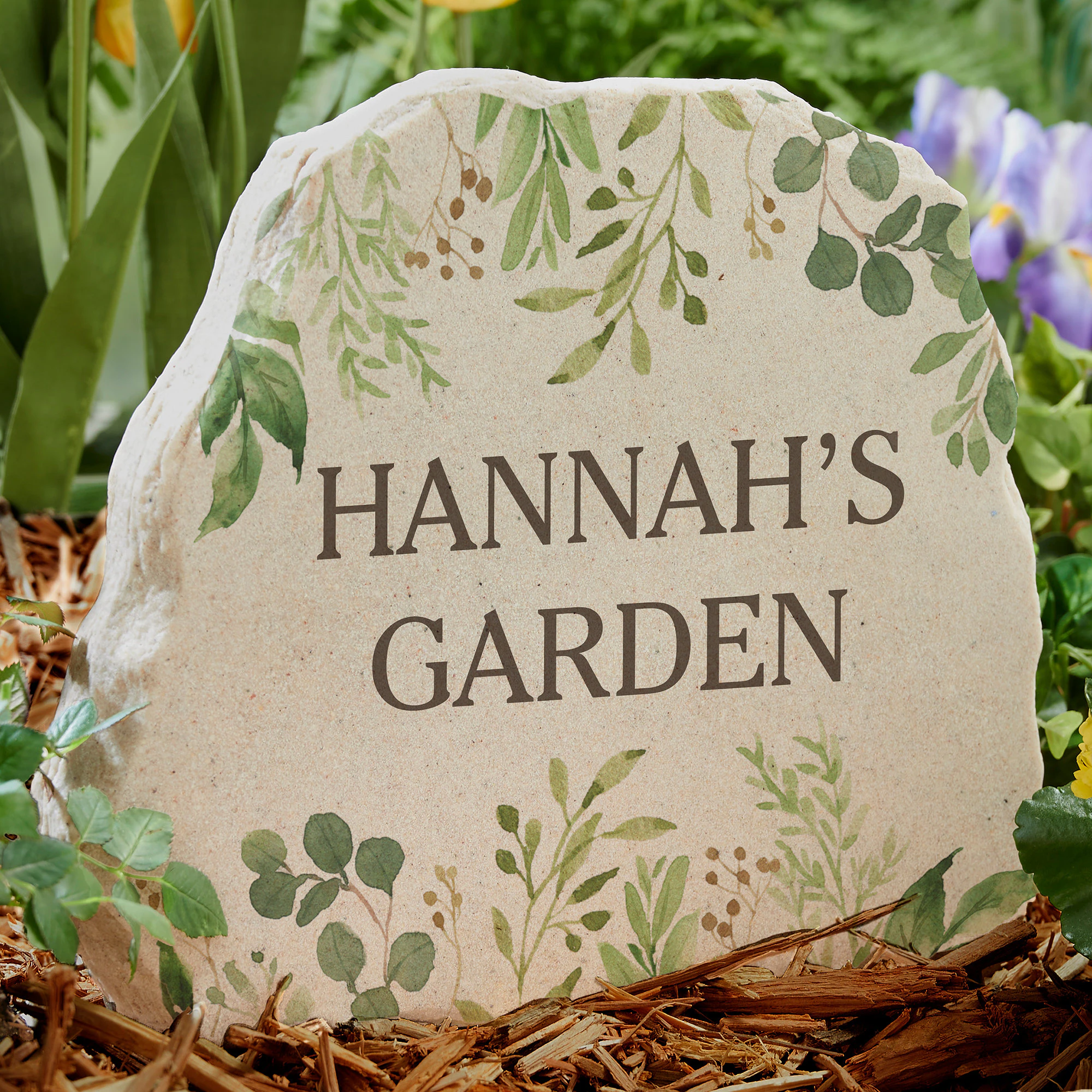 Personalized Laurel Standing Garden Stone – Outdoor Home Decor