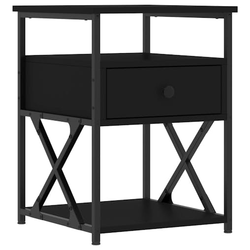 NNEVL Bedside Cabinets 2 pcs Black 40x42x55 cm Engineered Wood