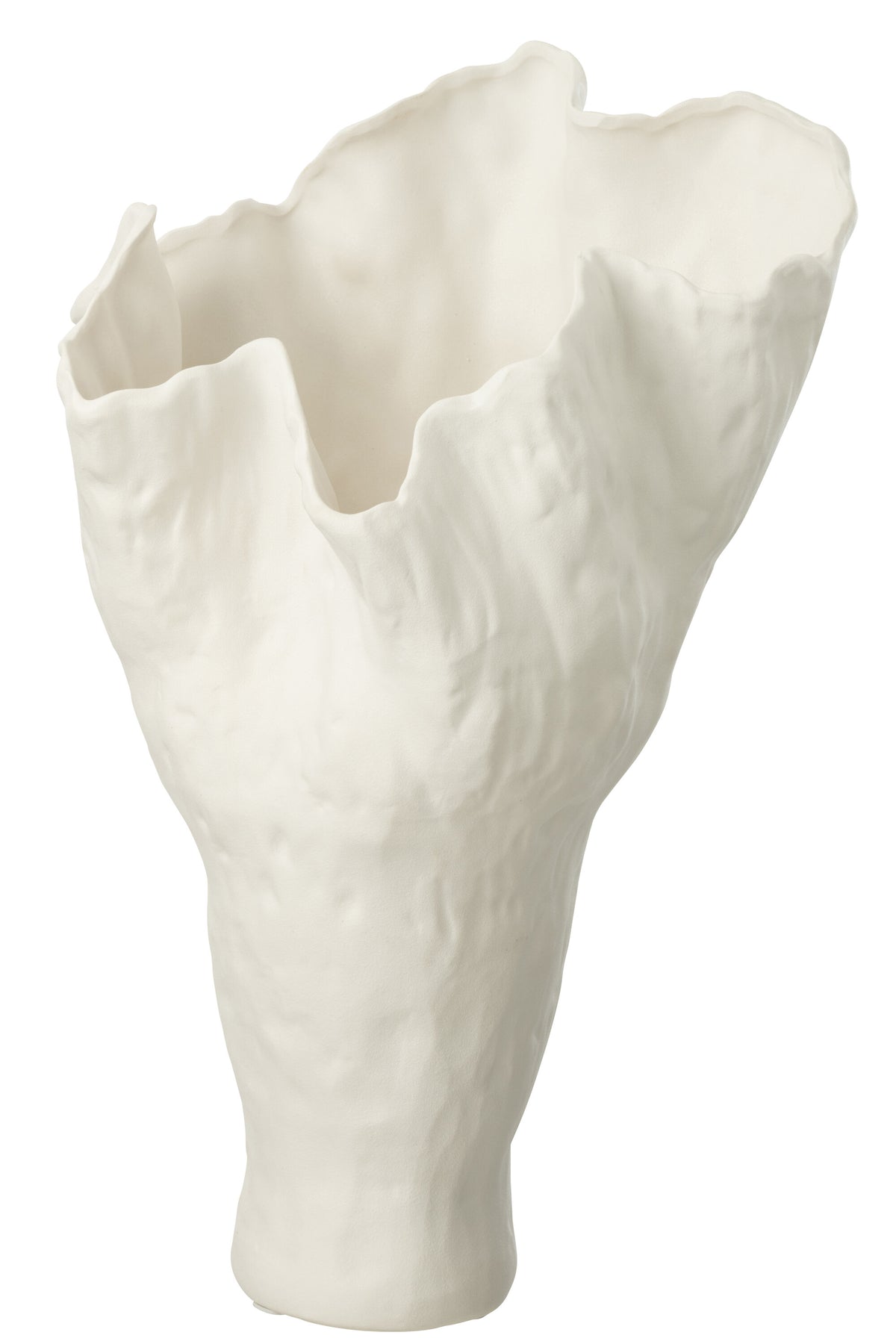 J-Line vaas Corolla Smal - keramiek - wit - 55 cm hoog
