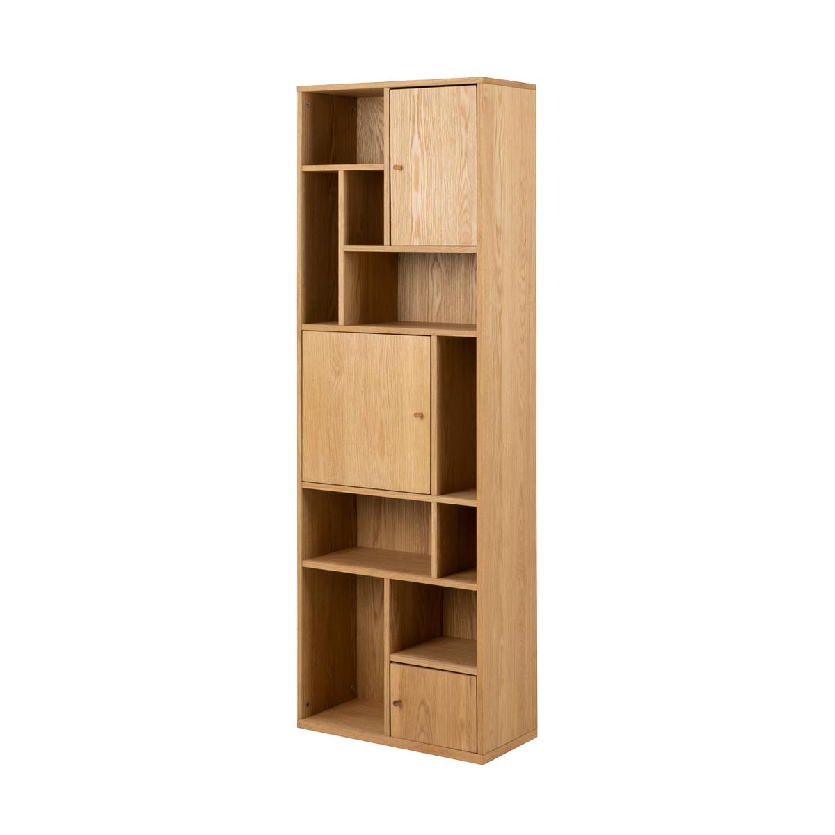Lisomme Maarten Houten Boekenkast met Vakken - B 60,5 cm - Naturel