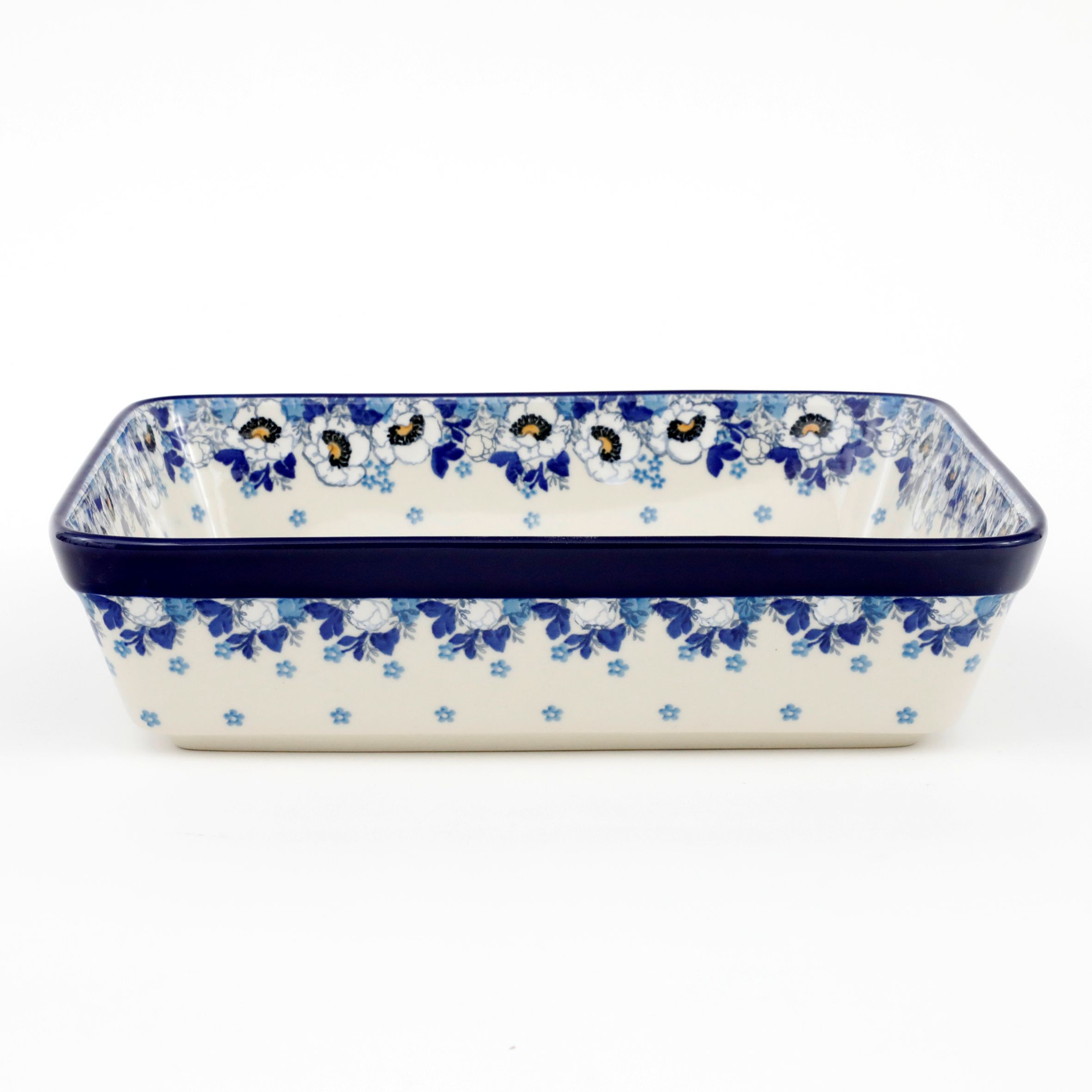 Naczynie do zapiekania 405 29/23 cm  2222X Biało-niebieskie anemony