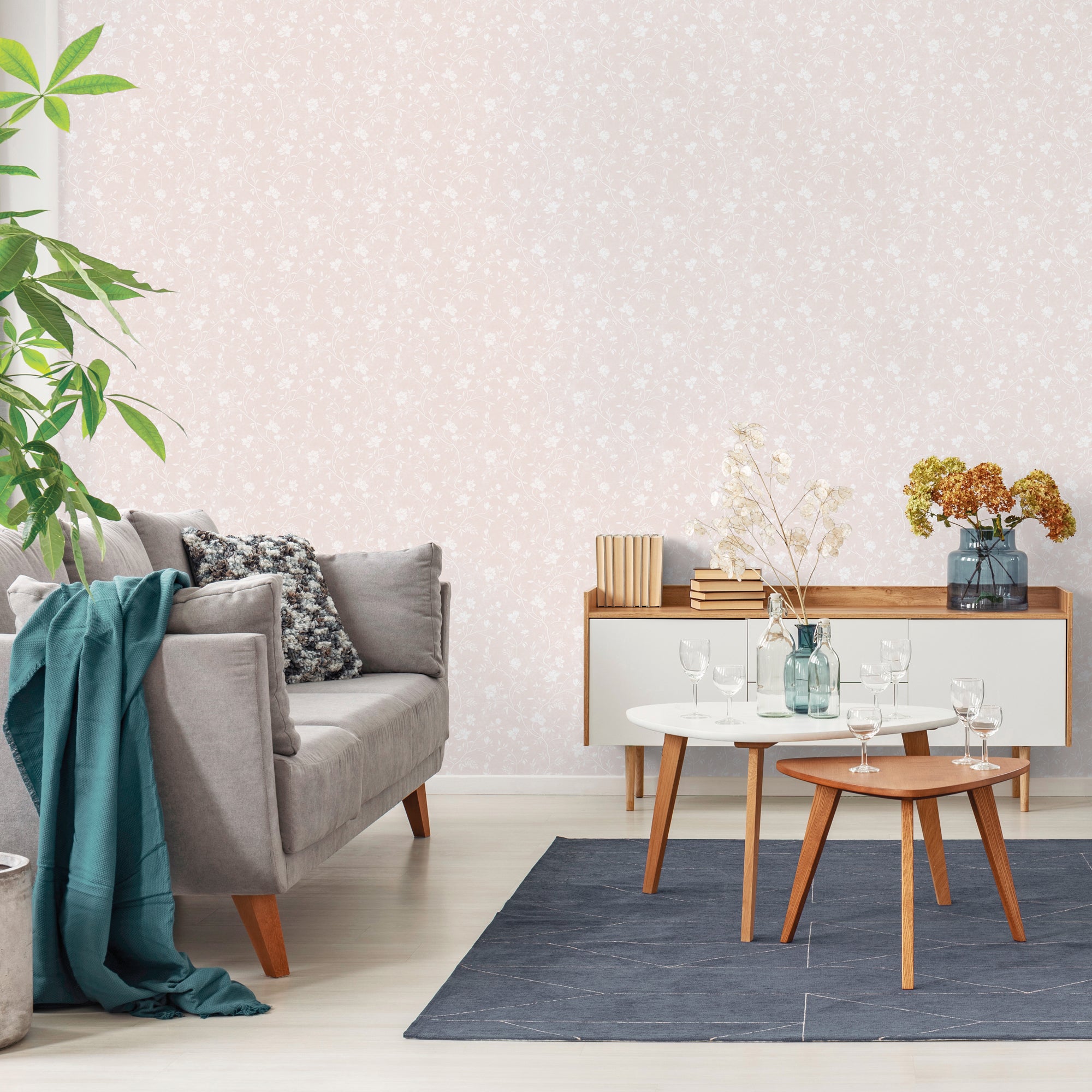 Sanders & Sanders behang bloemetjes poederroze en wit - 53 cm x 10 m - 640196