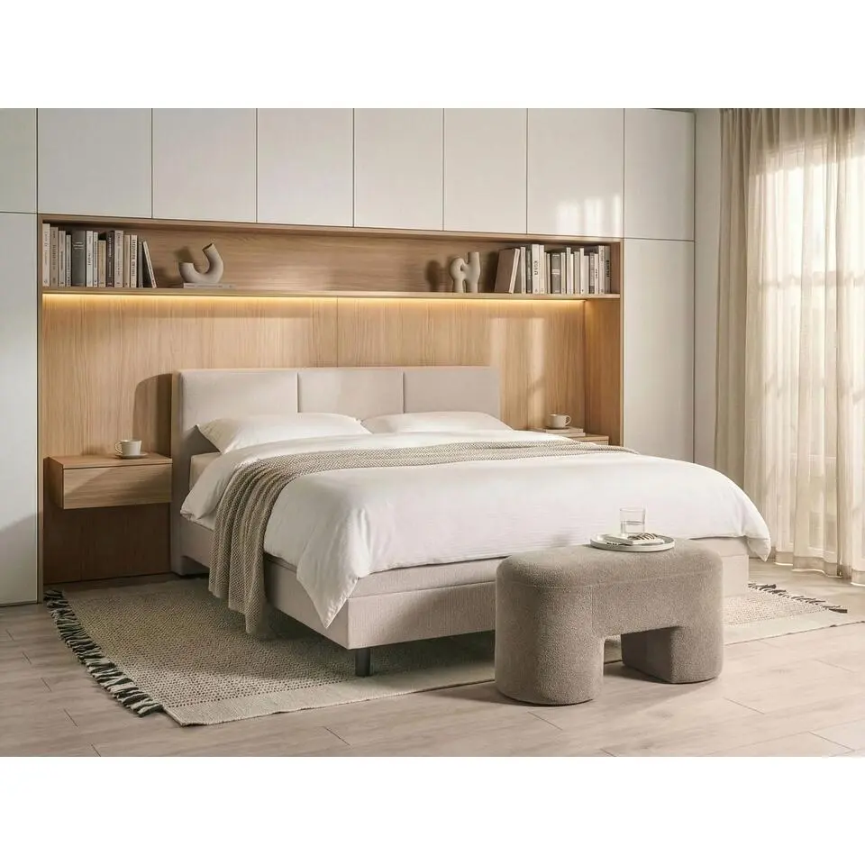 VICEROY - Tweepersoonsbed - Lichtbeige - 180 x 200 cm - Polyester