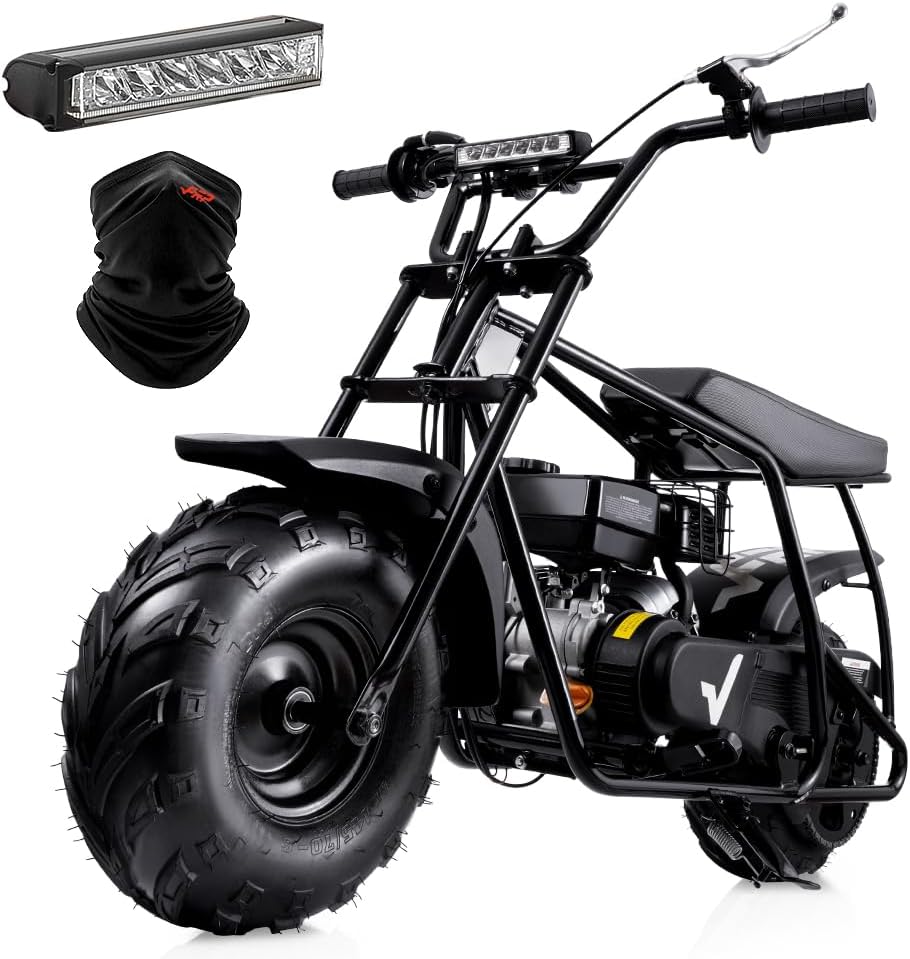 Mini Dirt Bike GMB100, 99 CC Gas Powered Mini Bike 4 Stroke 3HP, Off Road Mini Bikes for Kids and Adult, Trail Bike Up to 24 Mph, Weight Support Up to 185 LBS (Black)(Black)