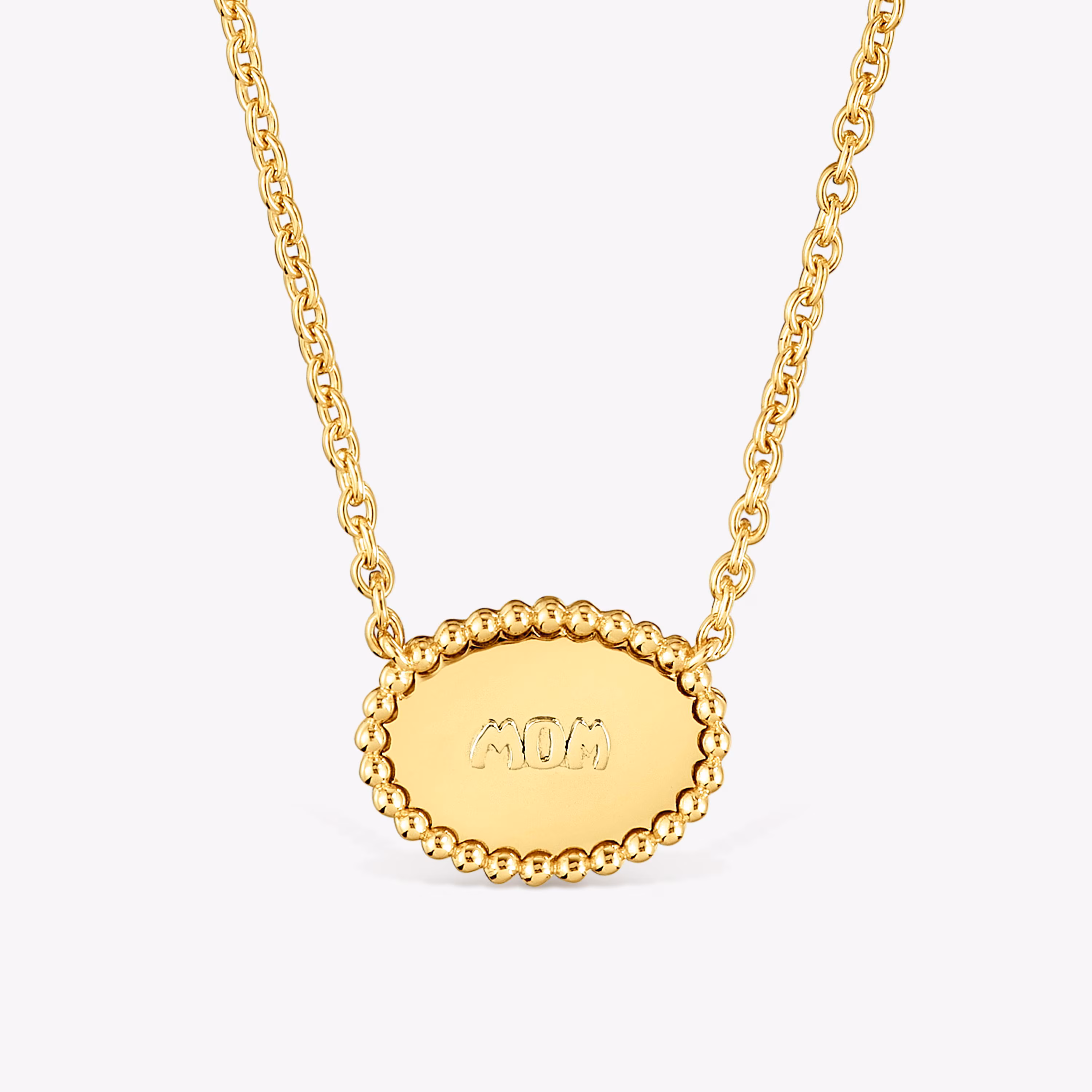 Collar corto con baño de oro 18 kt sobre plata placa TOUS Mom