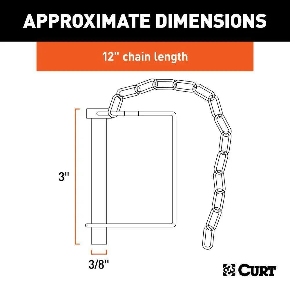 CURT 3/8-in Safety Pin with 12-in Chain (2-3/4-in Pin Length)