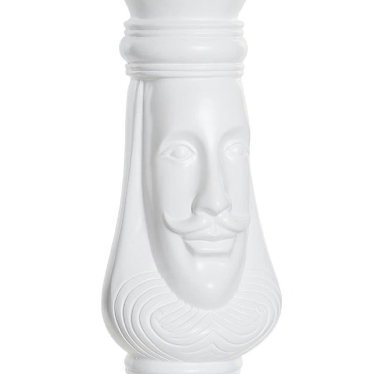 - Figurine pièce d'échec roi en résine blanche 39 cm