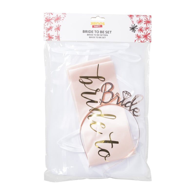 Bride to be set - wit/goud - set van 4