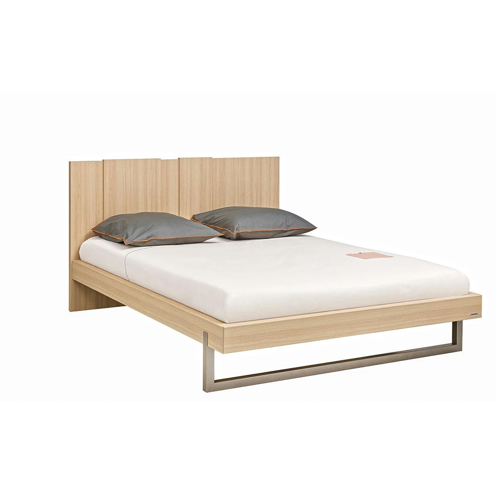 GRAPHIC - Lit 140 cm effet bois finition bois