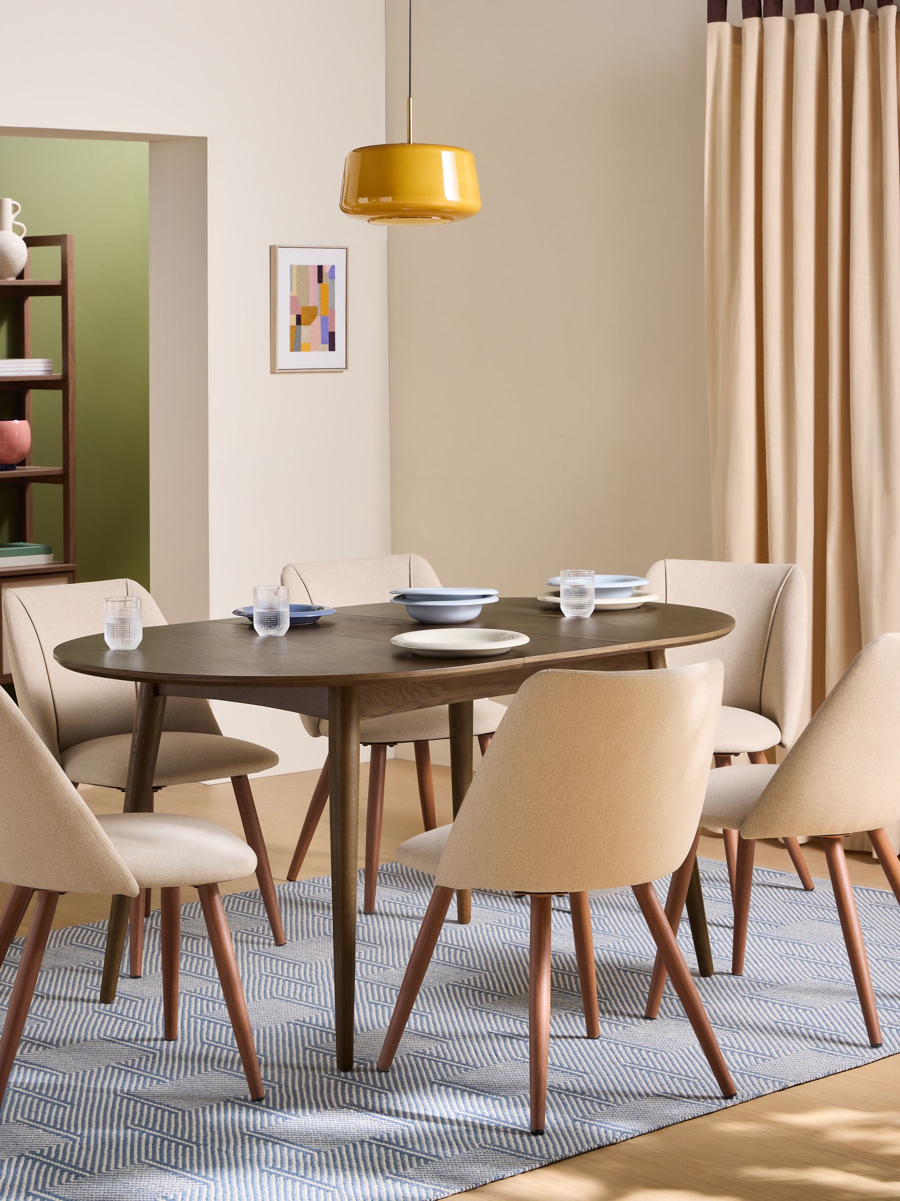 Deauville 4 to 6 Seater Oval Extending Dining Table in Dark Stain