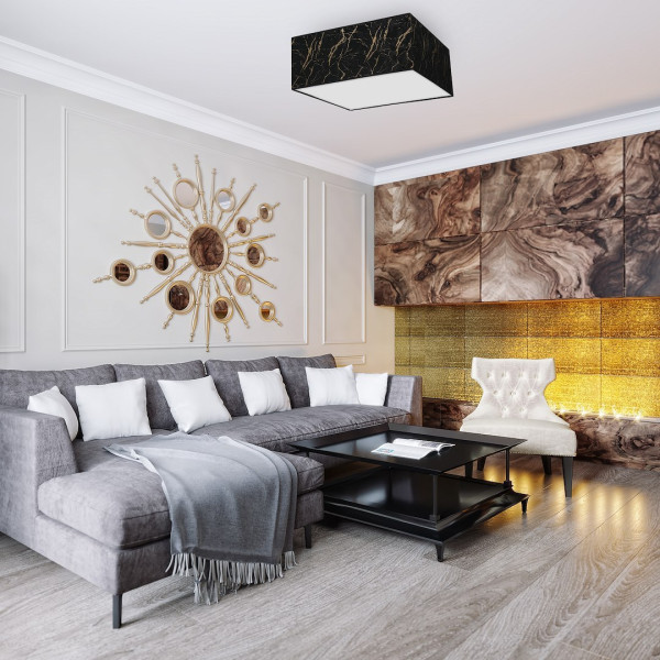 Lampa sufitowa Milagro Senso E27 2x60W Czarny Złoty