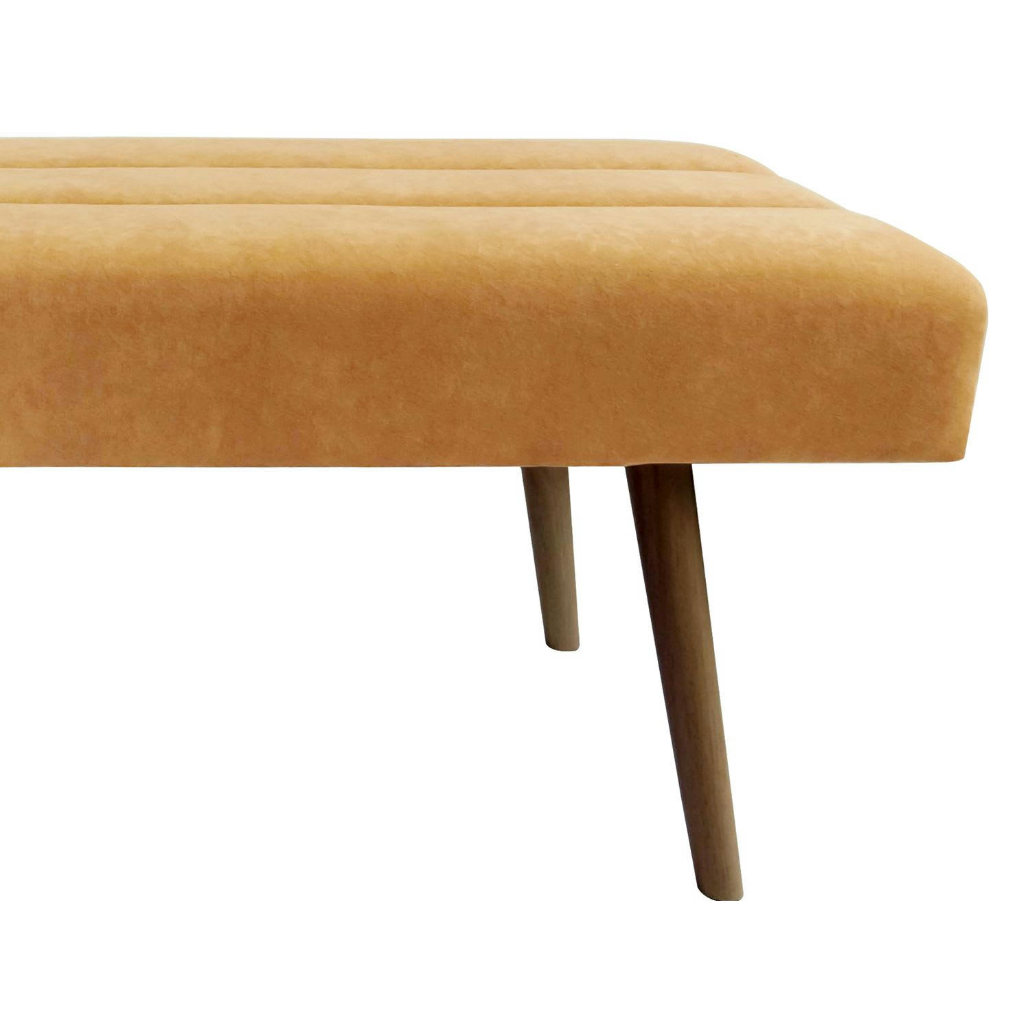 EXPLICIT - Banc design en velours et bois explicit ocre