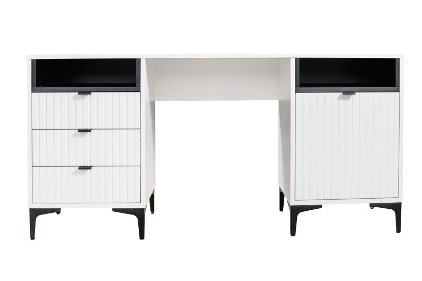 Biurko 1D3S biały/Czarny-Biały nowoczesny design