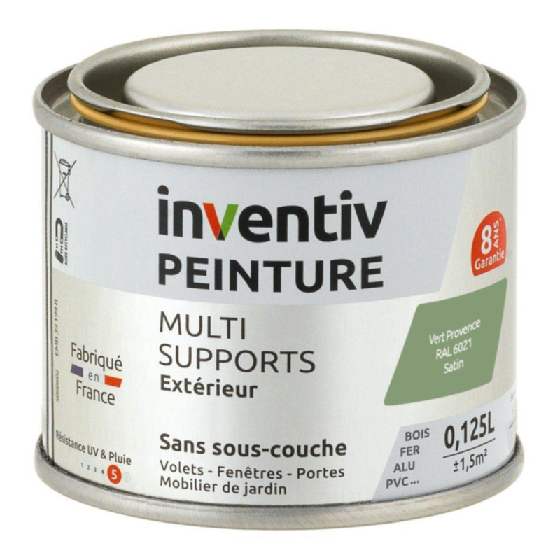 Peinture multi-supports vert Provence satiné 0,125 L INVENTIV