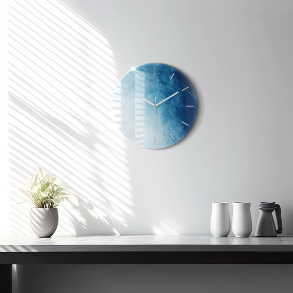 Cichy Zegar Dekoracyjny Niebieski gradient fi30