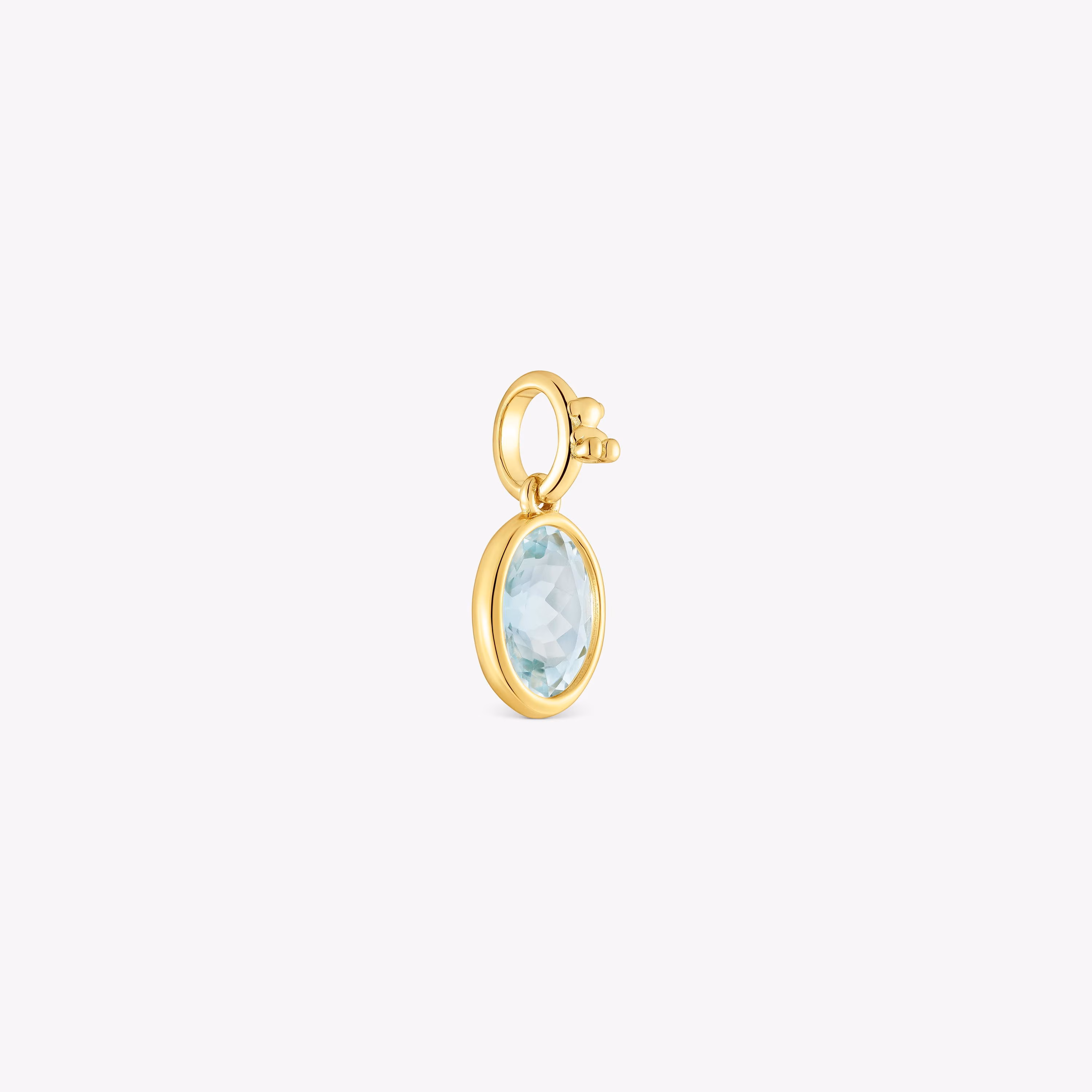 Colgante pequeño con baño de oro 18 kt sobre plata y aguamarina Medallions