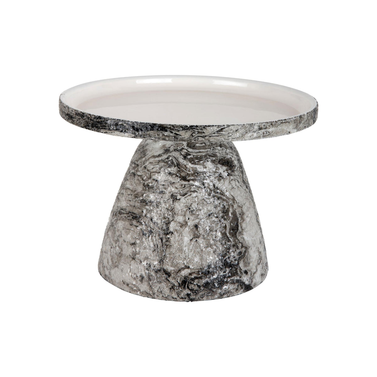 Leitmotiv bijzettafel Mosaic Marble - wit - 42x42x29cm