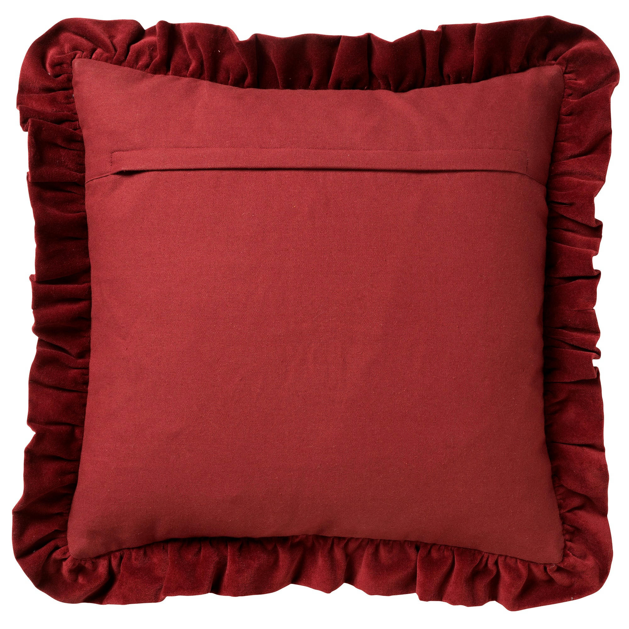 YARA - Coussin - rouge en velours 45x45 cm uni