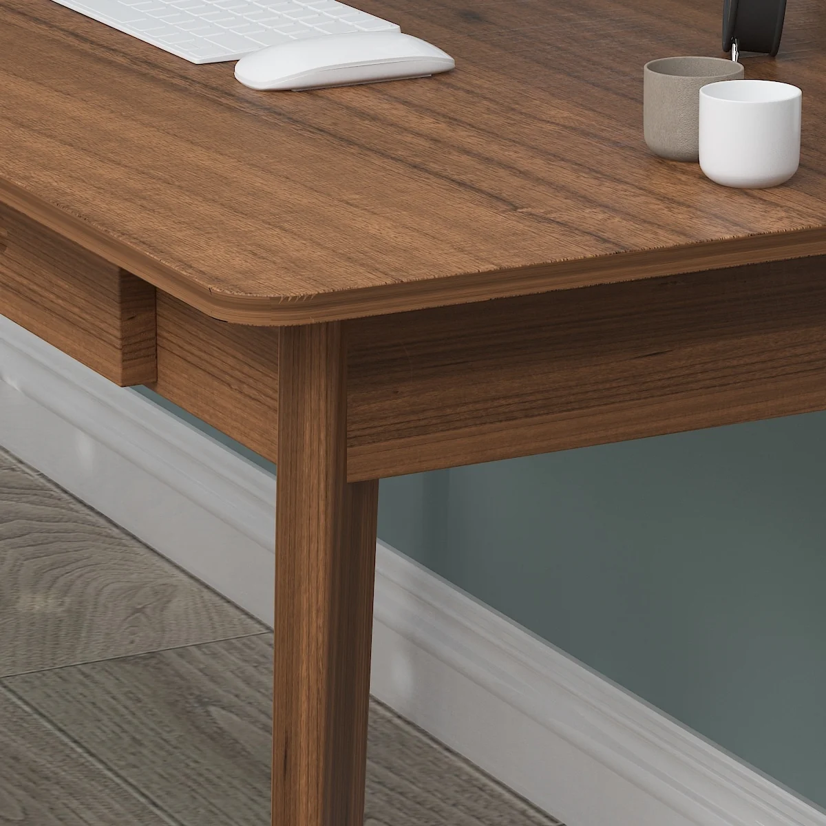 Computer Writing Desk with 2-drawer for Home and Office