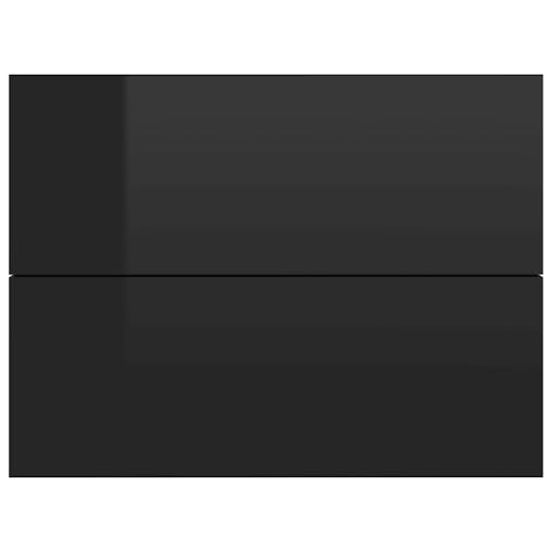 NNEVL Bedside Cabinets 2 pcs High Gloss Black 40x30x30 cm Chipboard
