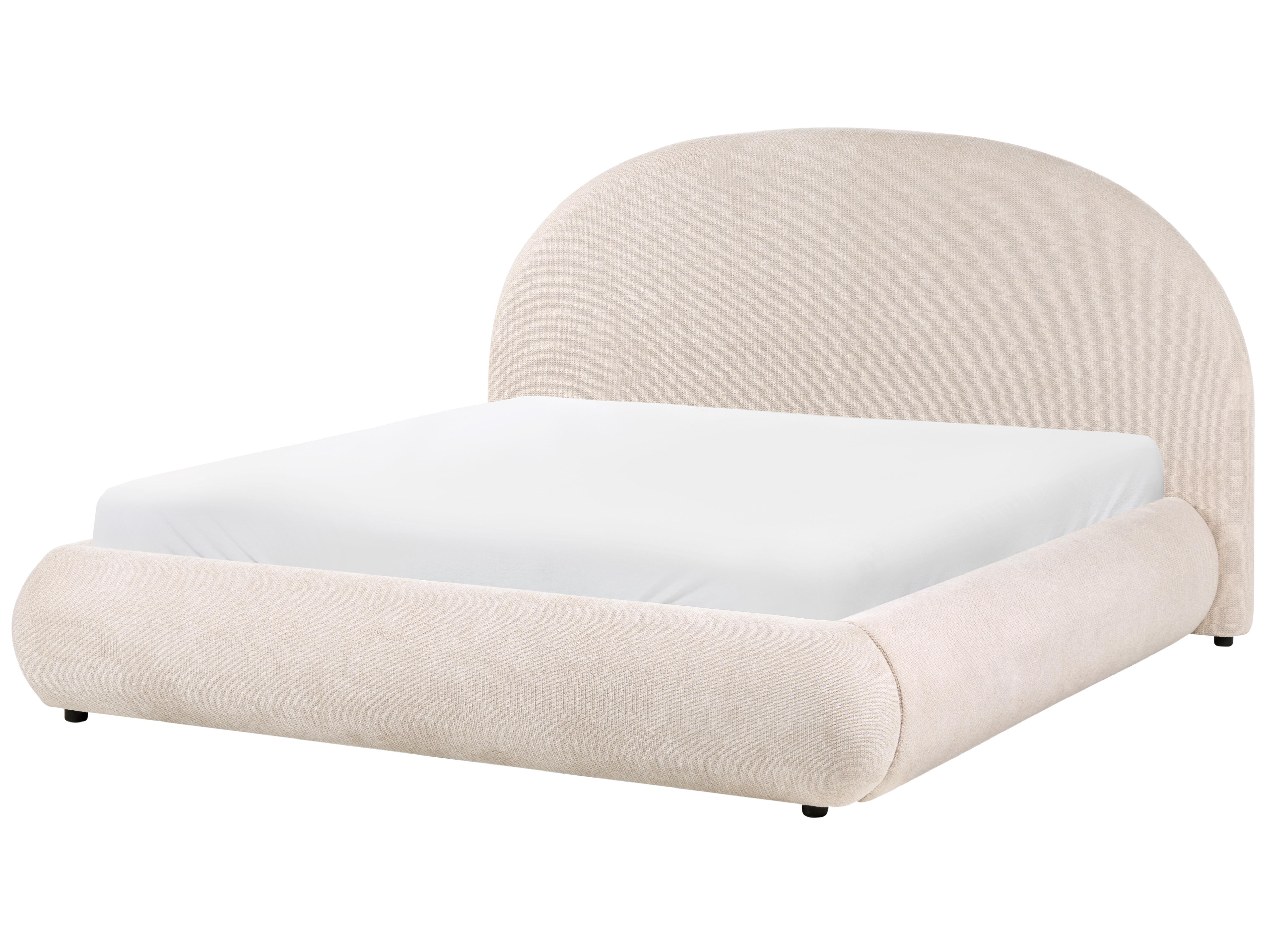 Ottoman Bed Fabric GRASSE 160 x 200 cm (EU King Size) Light Beige