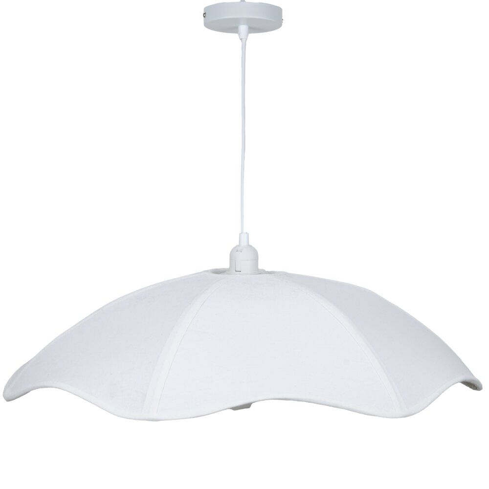 Suspension double polyester et métal blanc Ø80xH16cm