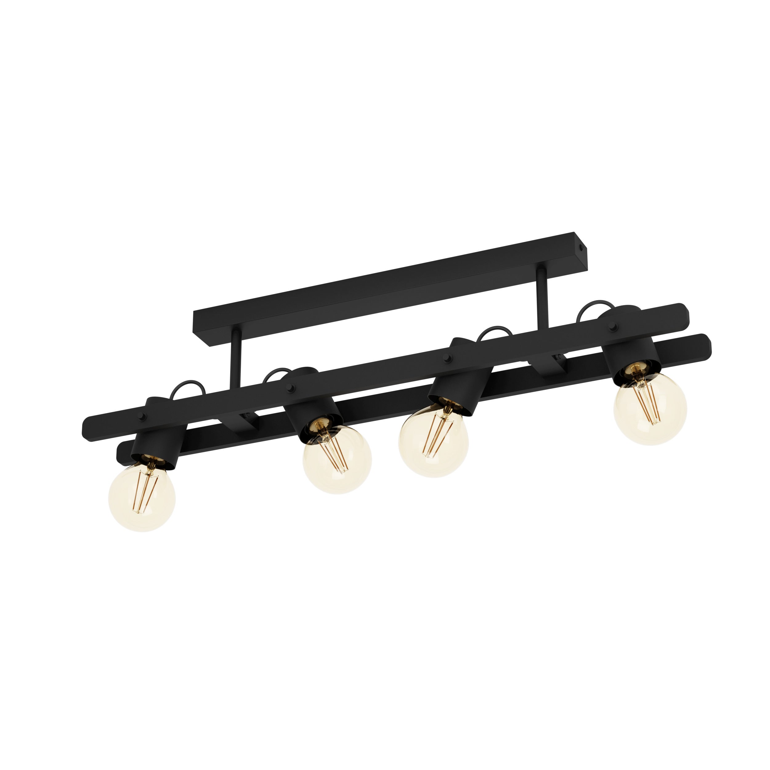EGLO plafondlamp Plimsoll - e27 - 77 cm - zwart - hout
