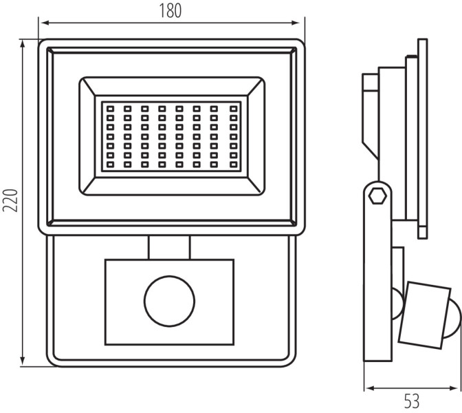 Naświetlacz LED LL GITS 50W-B-SE 66417 LightLogic czujnik wodoodporny IP44