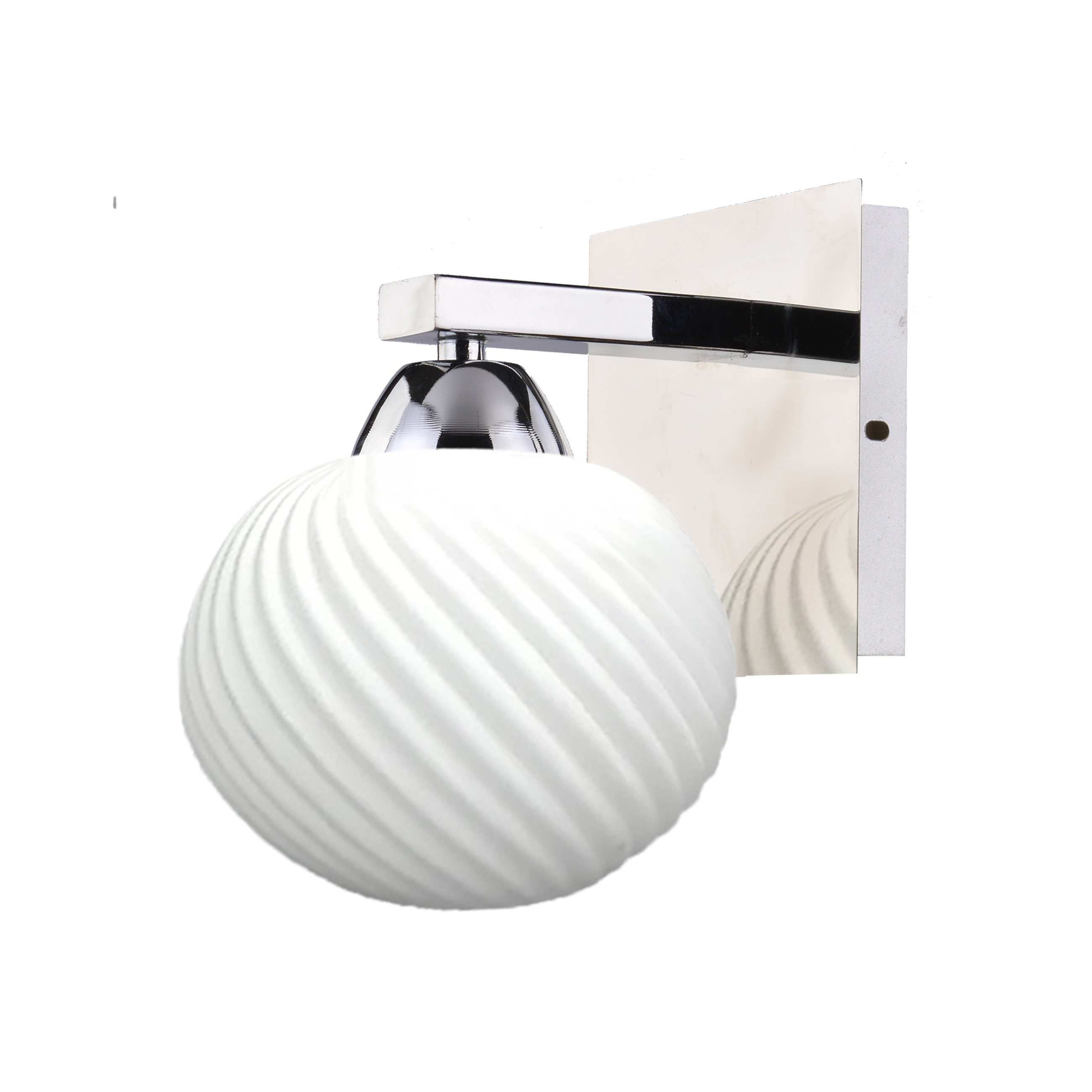 Lampa kinkiet MADRYT chrom 1x60w e27 klosz biały