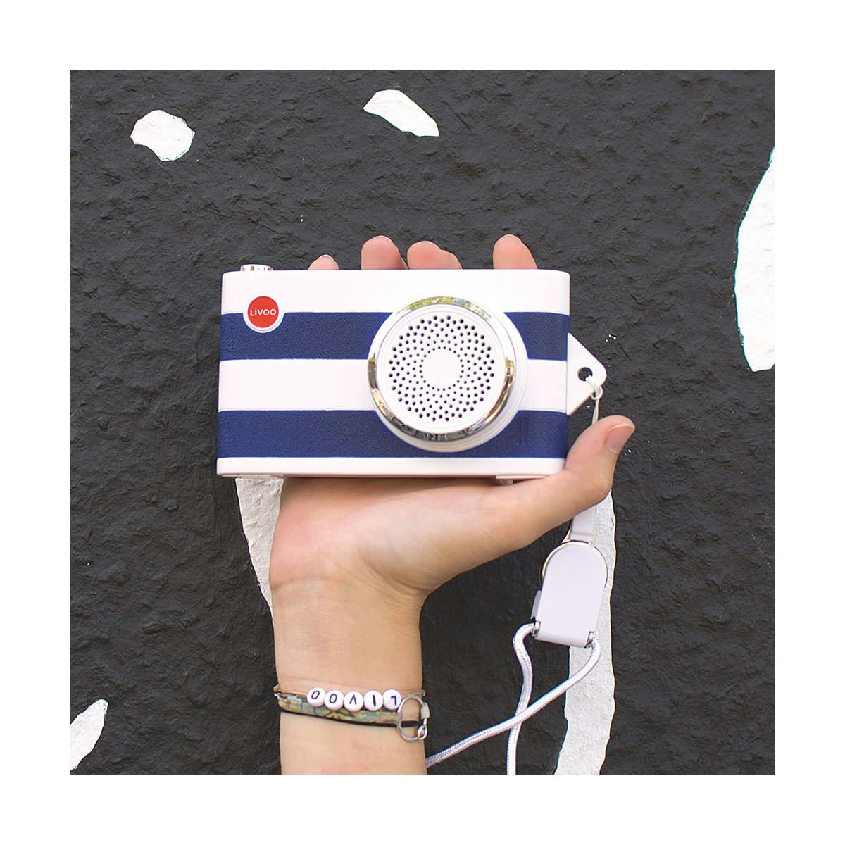 TES218B - Haut-parleur compatible bluetooth en plastique bleu