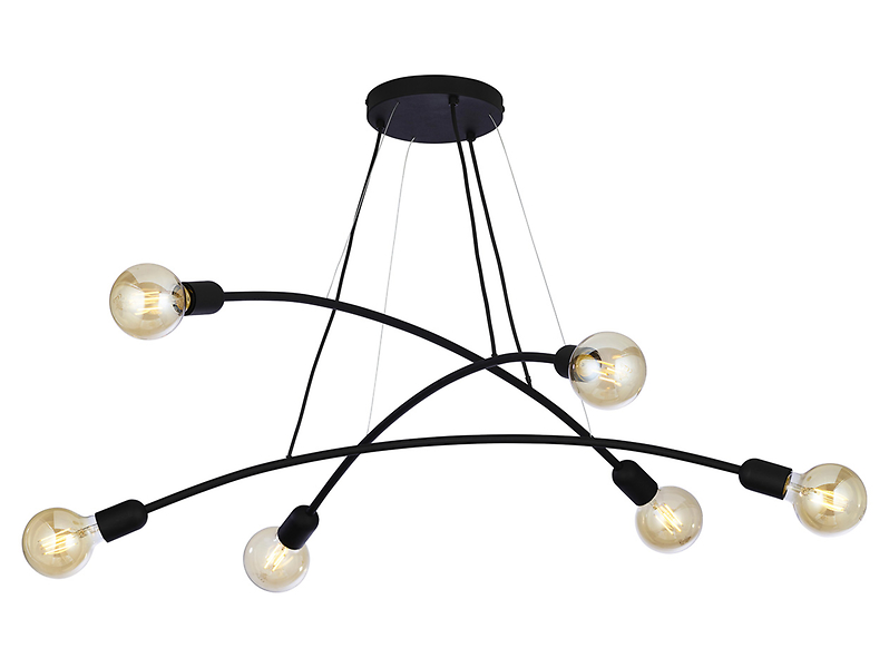 Lampa wisząca Helix 6-punktowa metalowa czarna