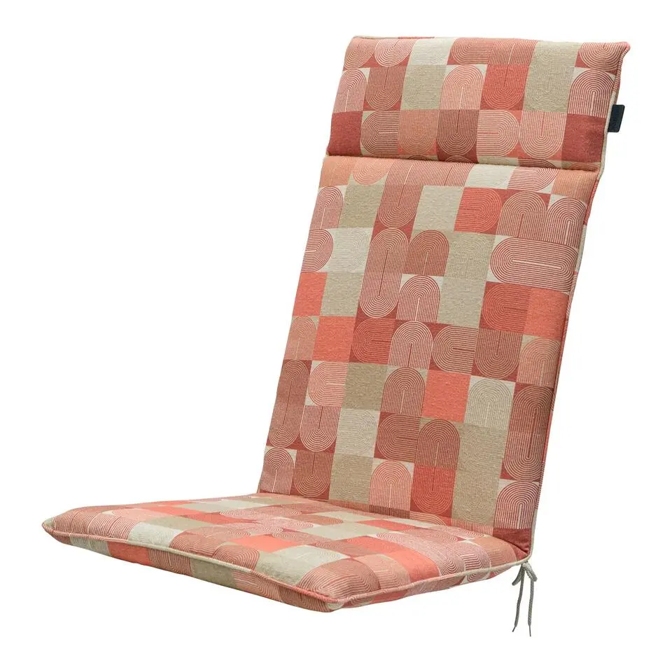 Madison - Tuinstoelkussen Hoge Rug Jacky terra - Ca. 120x50 cm - Set van 4