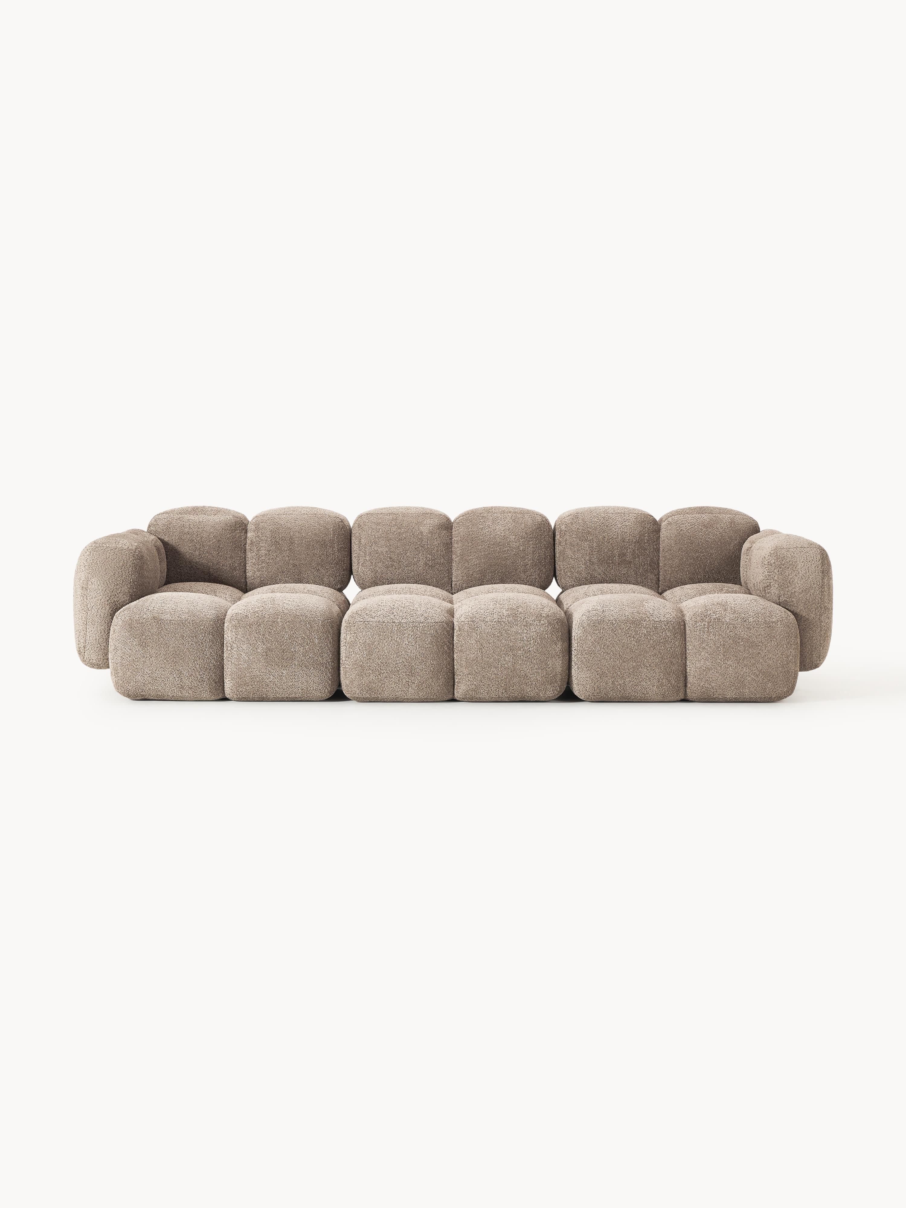 Modulares Sofa Tayla (4-Sitzer) aus Teddy-Bouclé