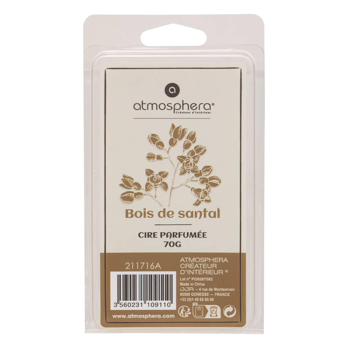 Scented Wax "Laura" Sandalwood, Green Cedar, 70g