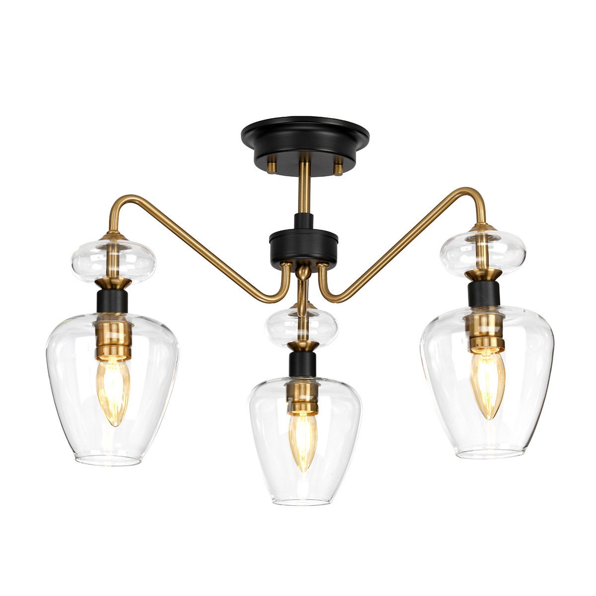Lampa sufitowa postarzany mosiądz-czerń Armand 3xE14x40W Elstead