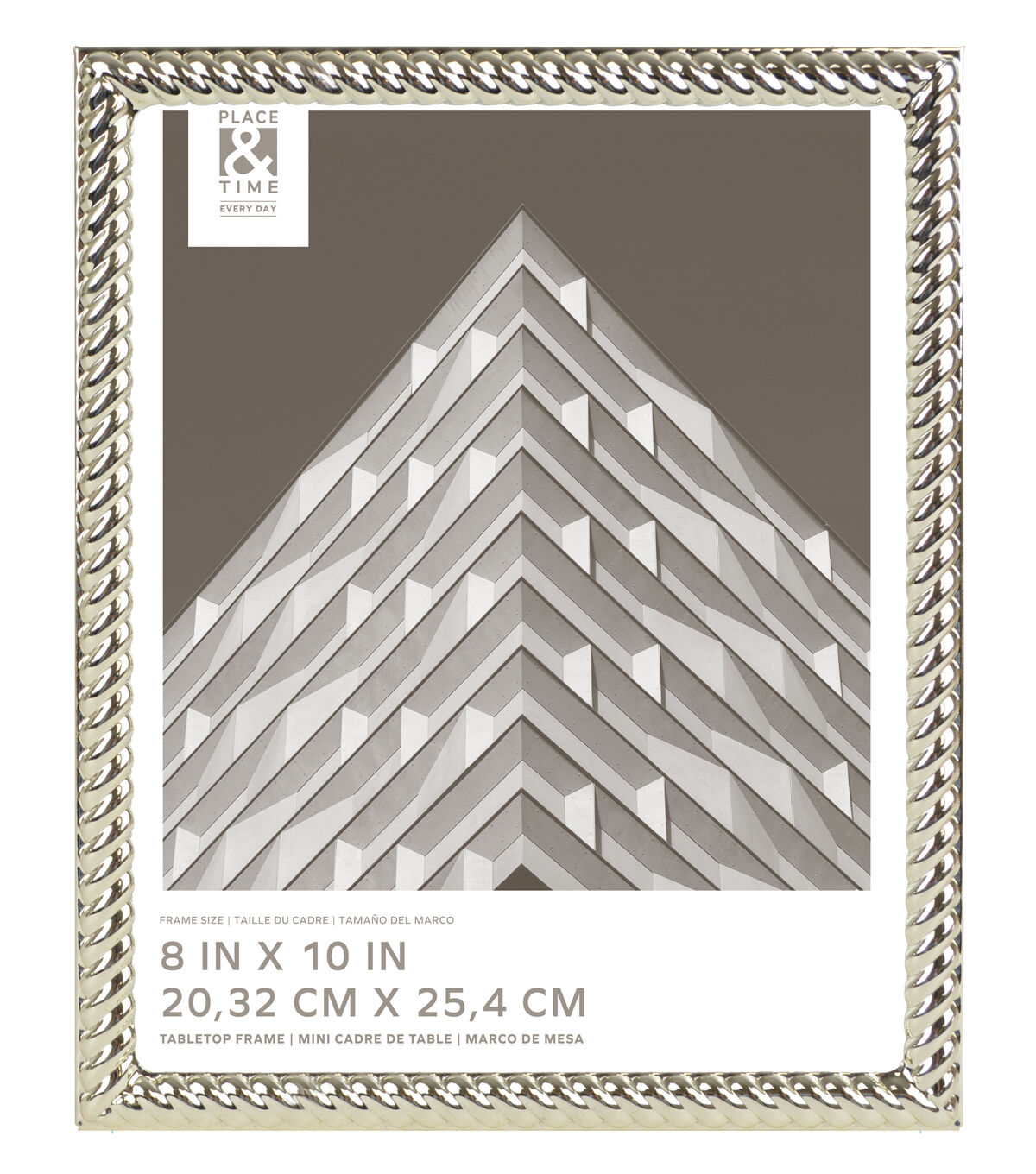 8 x 10 Silver Rope Tabletop Picture Frame by Place & Time