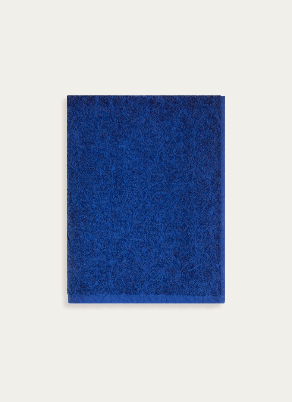 SERVIETTE INVITÉ UNIE JACQUARD CISELÉ BLEU