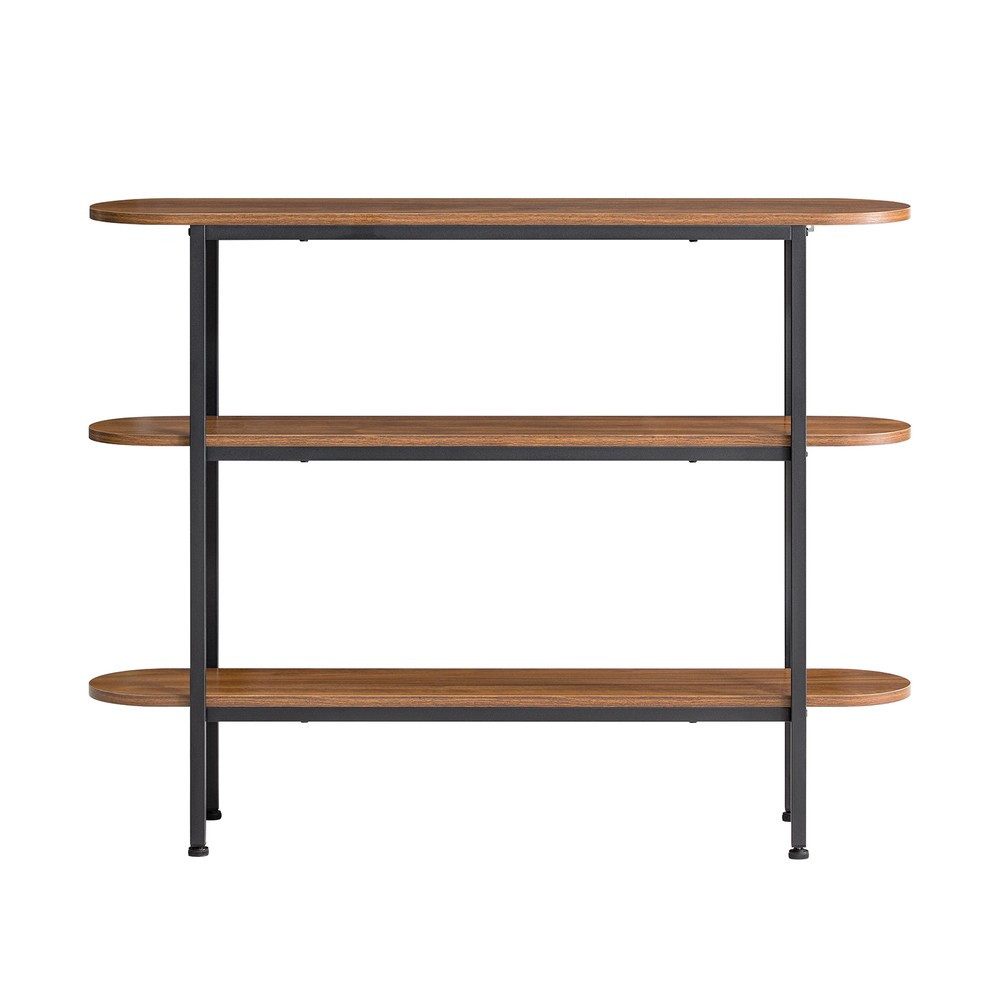SoBuy Konsola do przedpokoju z 3 półkami Brązowy 110x25x85cm FSB67-WS