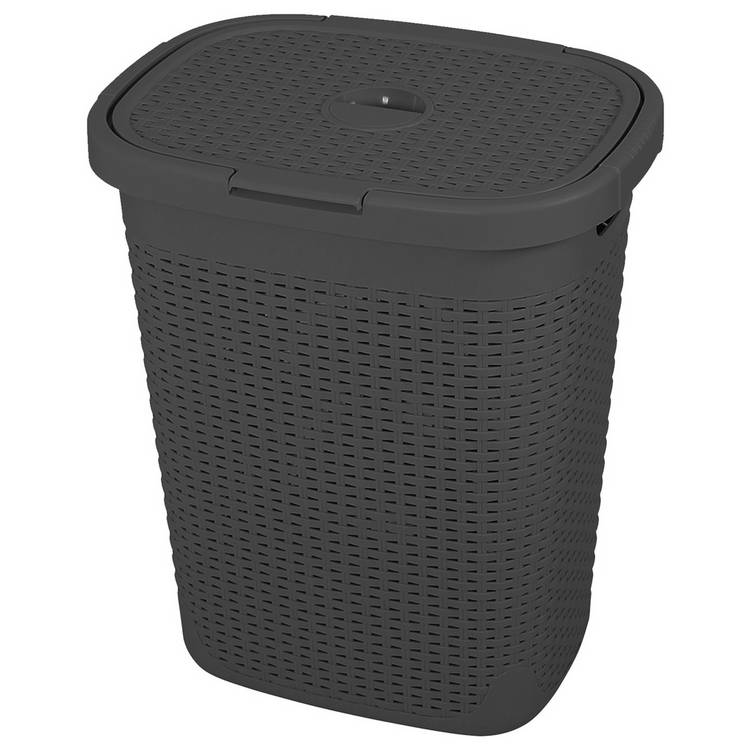 Addis Rattan 50 Litre Laundry Basket - Charcoal