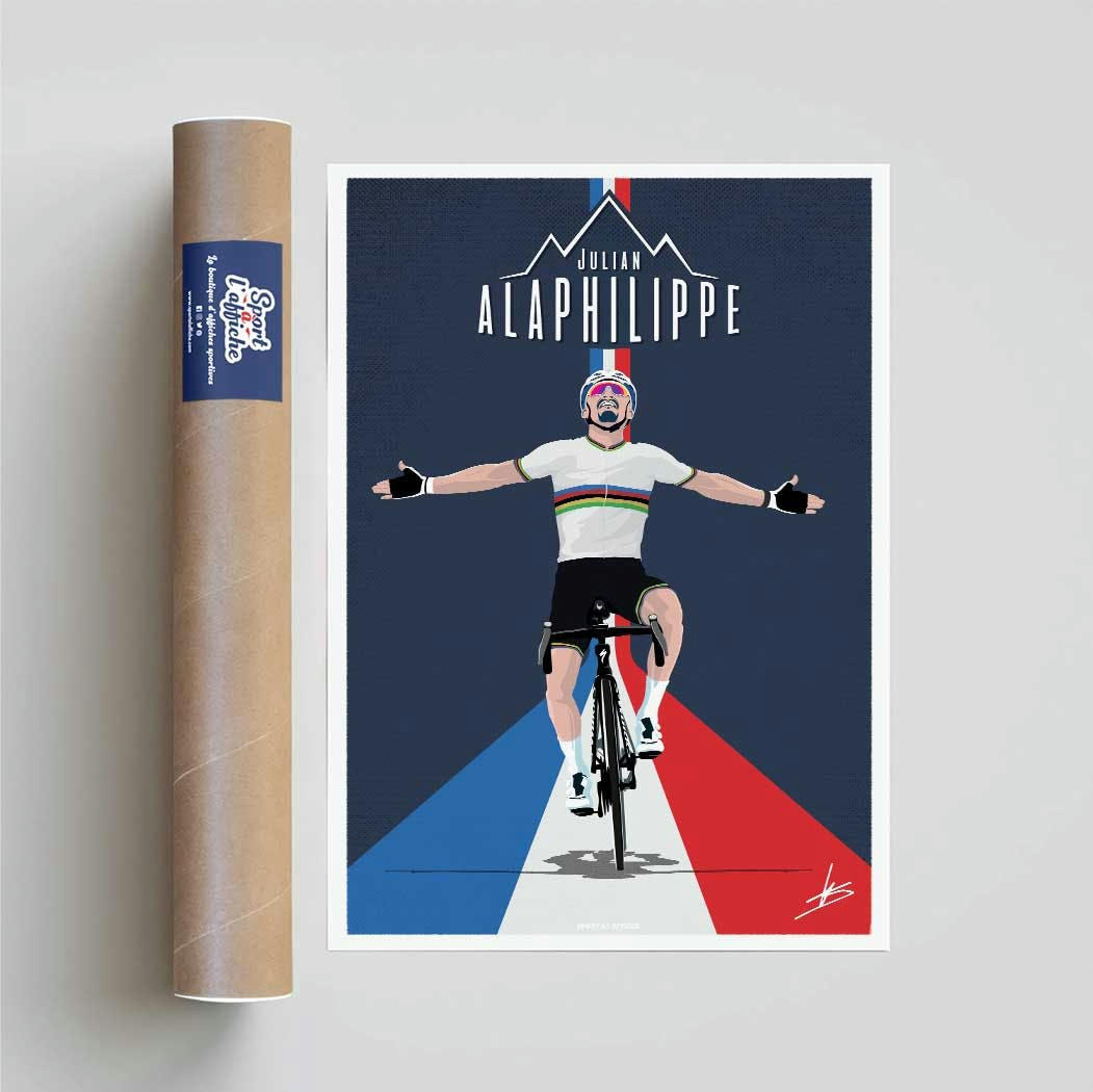 CYCLISME - Affiche Cyclisme - Julian Alaphilippe Champion du Monde 40x60 cm