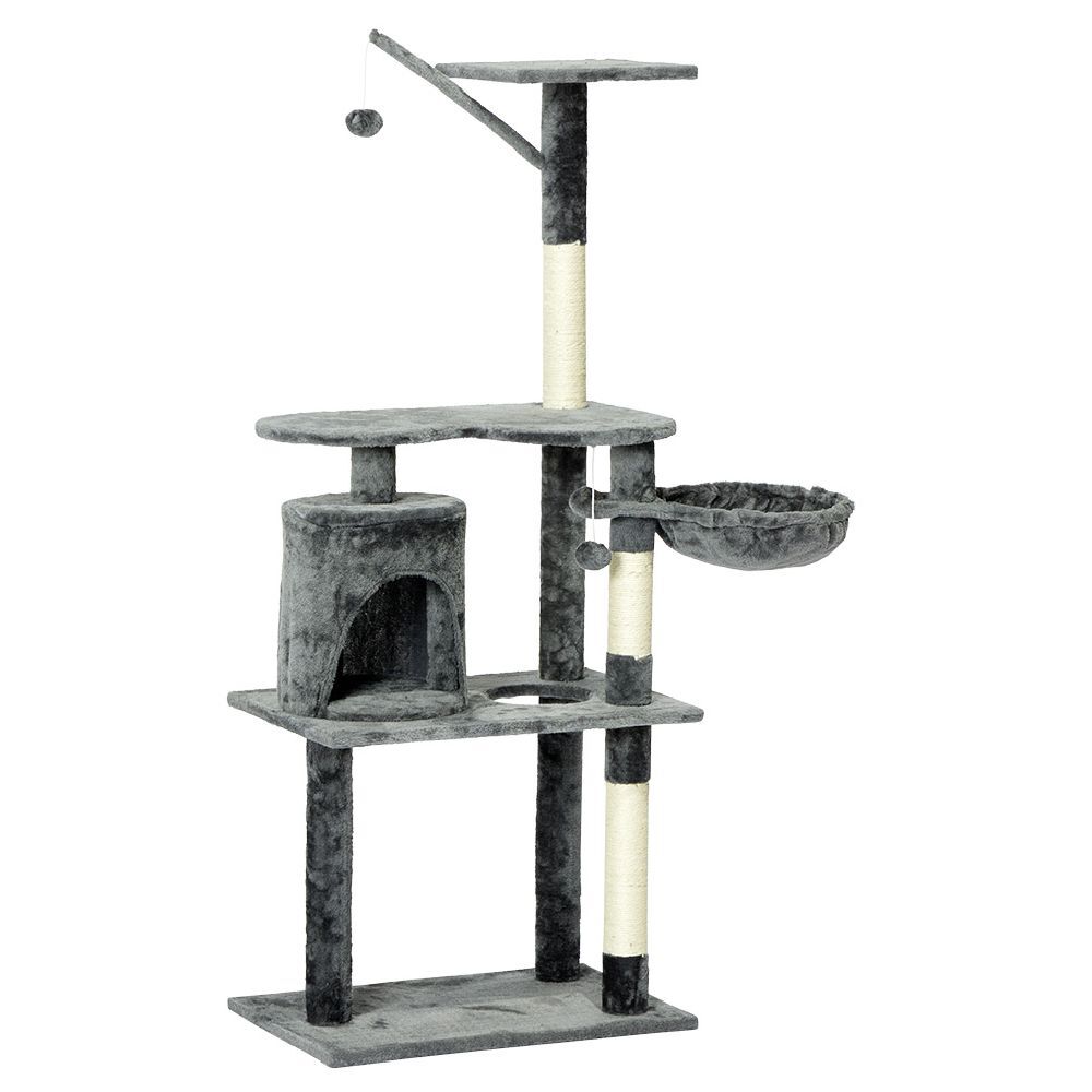 Arbre à chat XL 3 niveaux couchage griffoir H148cm