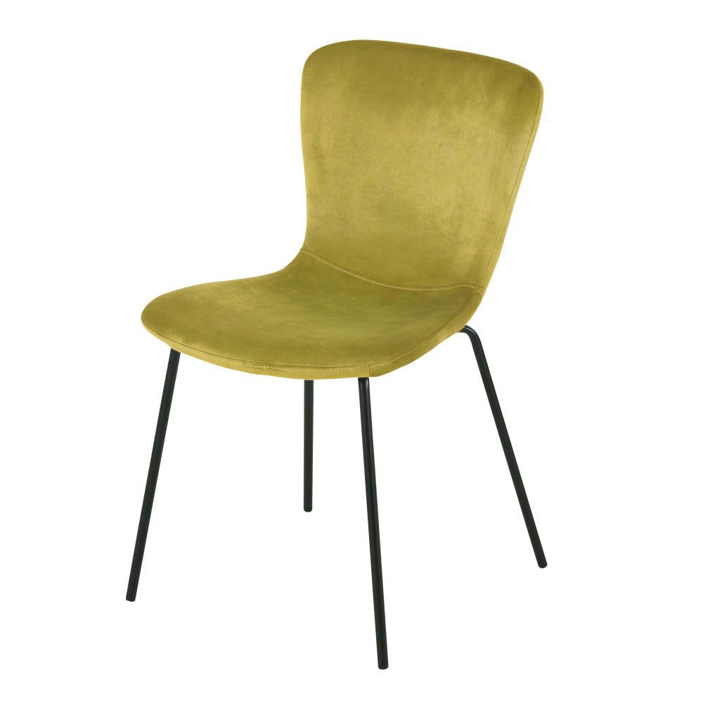 Mira - Chaise en velours ocre