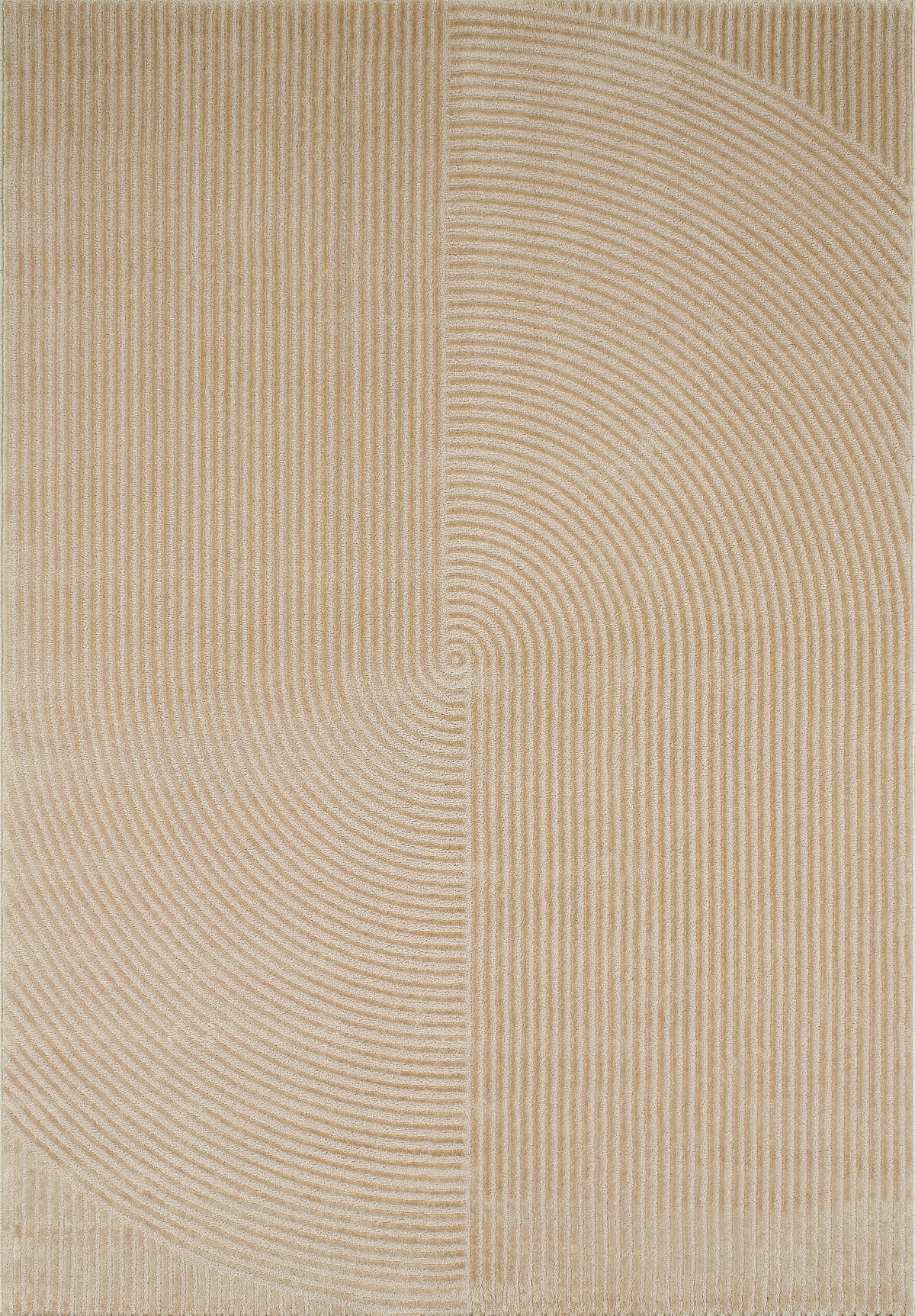 BIANCA - Tapis beige motif géométrique en relief - 120x160