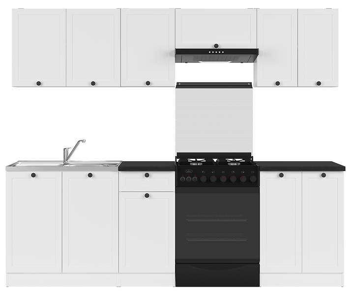 Komplet kuchenny Junona Line 240 cm biały z blatem