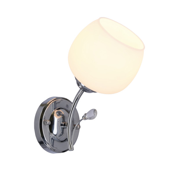 Lampa kinkiet ESTAR chromowy 1x40w e27 klosz biały