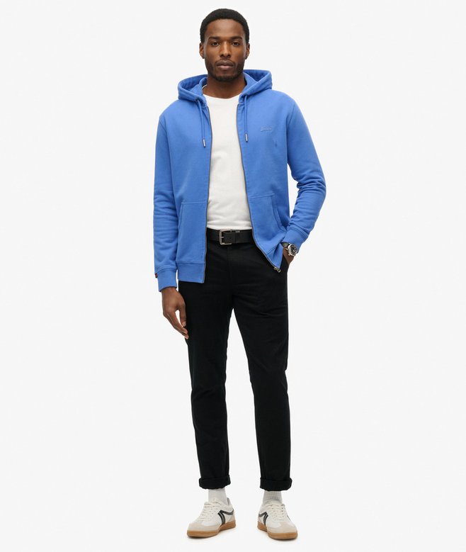 Essential Logo Half Brushed Zip Hoodie